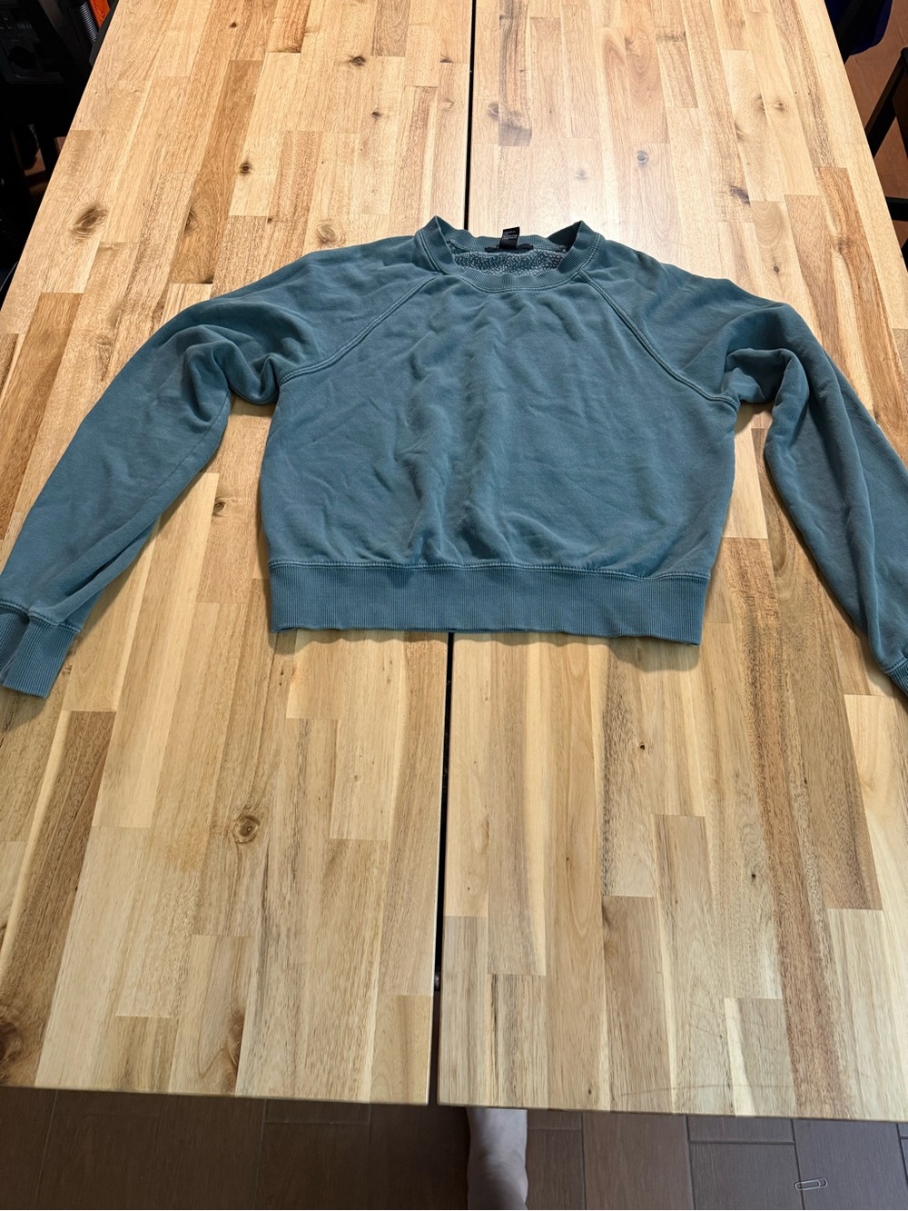 Forever 21 Women’s Cropped Sweatshirt - Dusty Teal